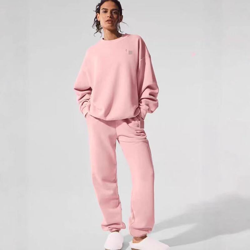 现 alo 卫衣套装 圆领长袖宽松情侣卫衣套装纯色简约款百搭上衣女|undefined
