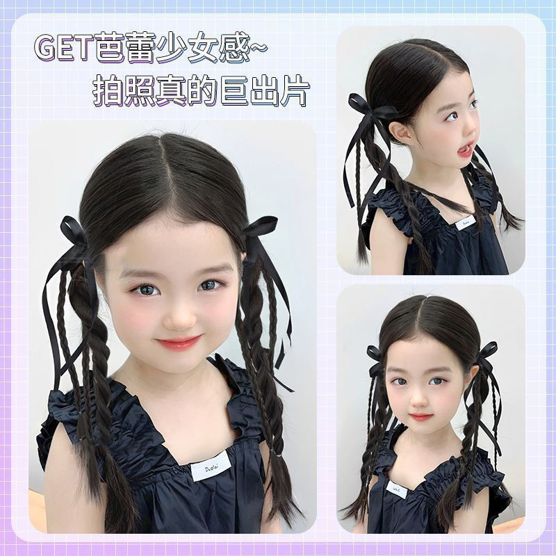 Trenza de pelo para niños, cola de caballo, trenzas retorcidas, rojo neto, niña, estilo de ballet, lazo, trenza de boxeo, rojo neto, accesorios para el cabello de cola de caballo doble