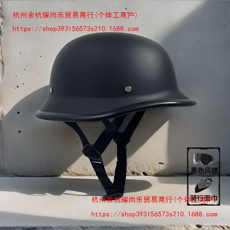 Cruise helmet, 3C certified helmet, motorcycle helmet, cap-style helmet, motorcycle steel helmet, Red half helmet, retro soldier helmet