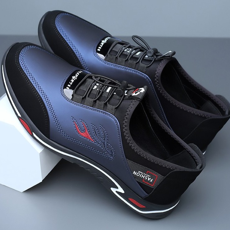 Zapatos de cuero casuales de hombre, zapatos de cuero ligeros y transpirables, zapatos de cuero de suela suave, zapatos de cuero de negocios, zapatos de hombre perezosos.