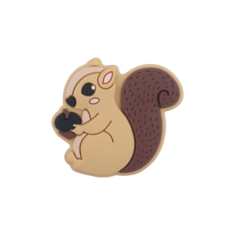 Nuevo bebé suministros de dibujos animados ardilla animal silicona teether creativo DIY chupete cadena pulsera teether Accesorios