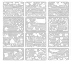 鏤空手抄報模板小學生A4全年節日繪畫畫植樹清明端午節繪畫尺