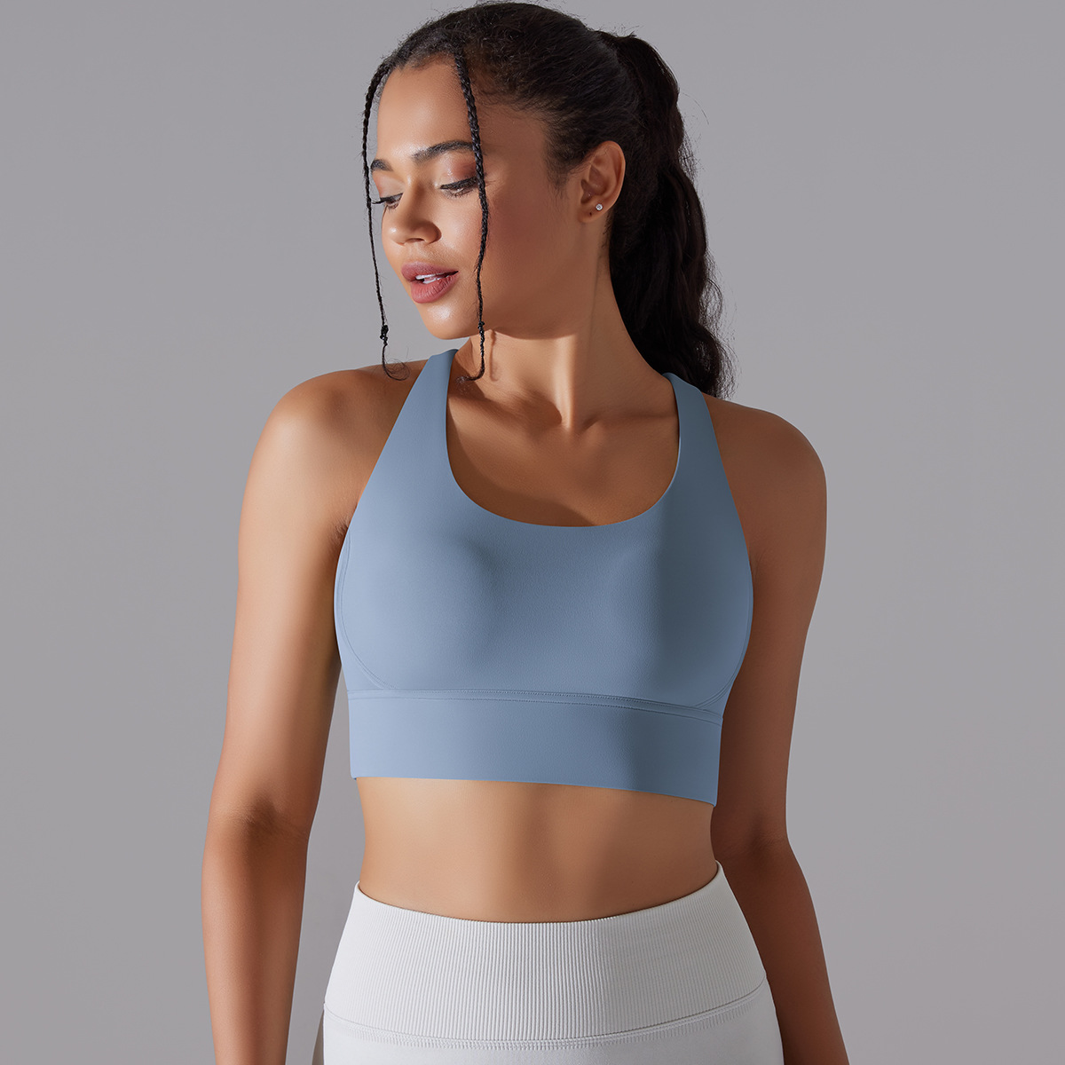 127g Weight Sleeveless Sleeve Length Nylon, Spandex Fabric Type Short Top Length Halter Crisscross Tank Tops Type Fitness, Yoga Occasion U Neck Neckline Solid Color Pattern Sports Style Sports Solid Color Nylon Spandex U Neck Active Tops Halter Crisscross Tank 82