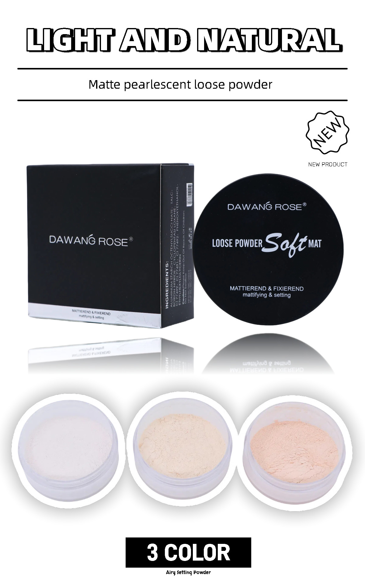Loose Powder Natural Matte Finishing Setting Powder Oil Control_voghion.com