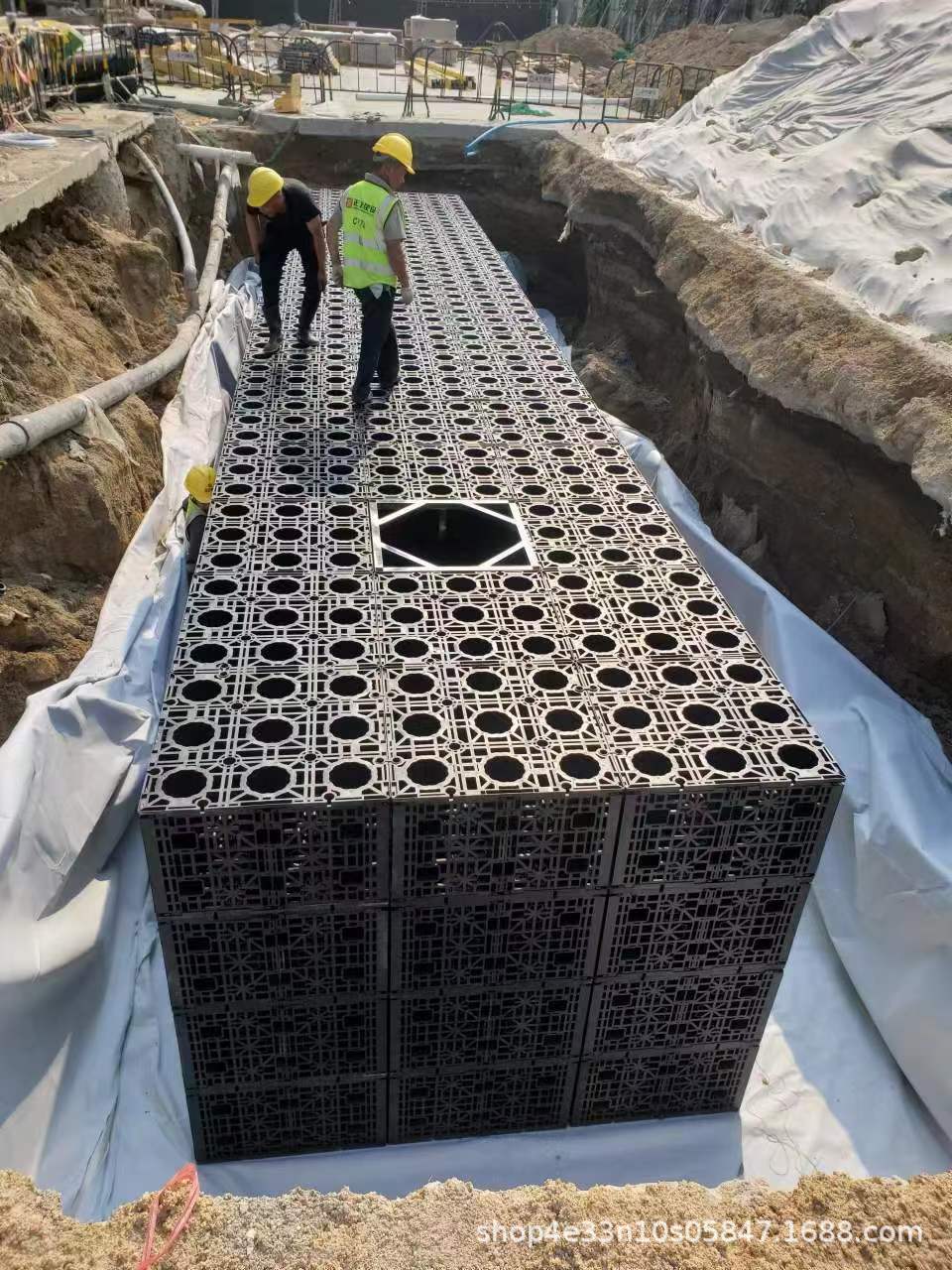 PP模块雨水收集现场施工图