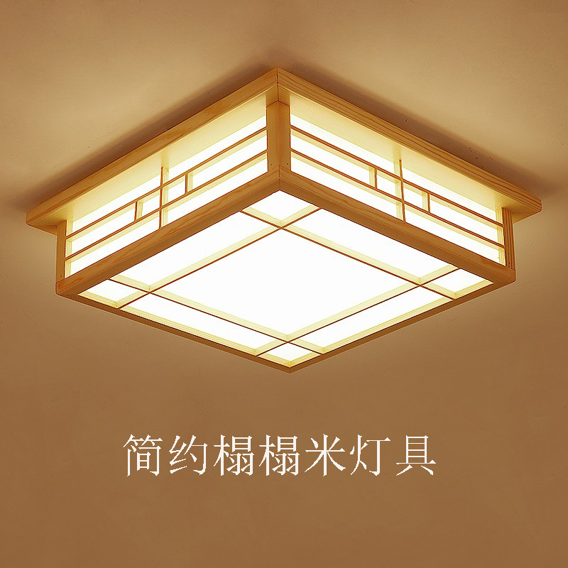 Casual Led Bedroom Lamp Japanese Ceiling Lamp Tatami Solid Wood Scandinavian Modern Living Room Lamp and Room Lamp Logs