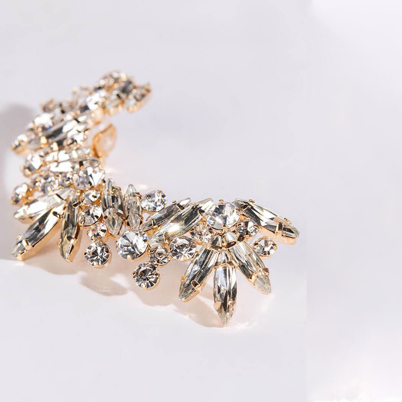 New rhinestone ear clips for women, luxury non-perforated rhinestone ear clips, versatile earrings._voghion.com