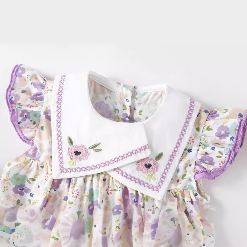 Ropa de bebé verano bebé niña un mes cien días vaina floral ropa de verano estilo occidental bebé mono
