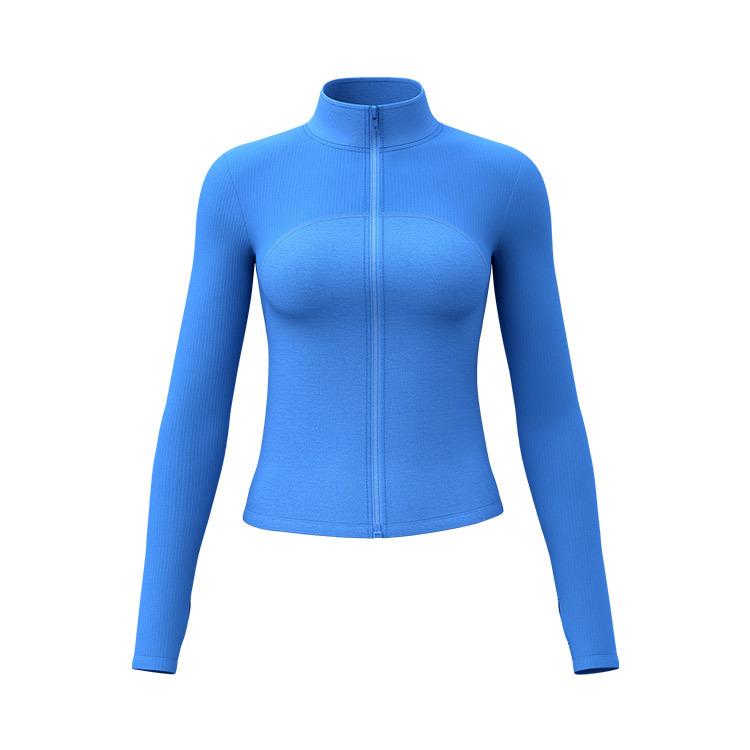 Lulu chaqueta deportiva de primavera de cuello de cremallera delgada ropa de yoga de manga larga entrenamiento de entrenamiento de ejercicio chaqueta