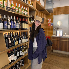 韩系复古深蓝格纹衬衫女春夏宽松休闲外套百搭港味慵懒设计感衬衣