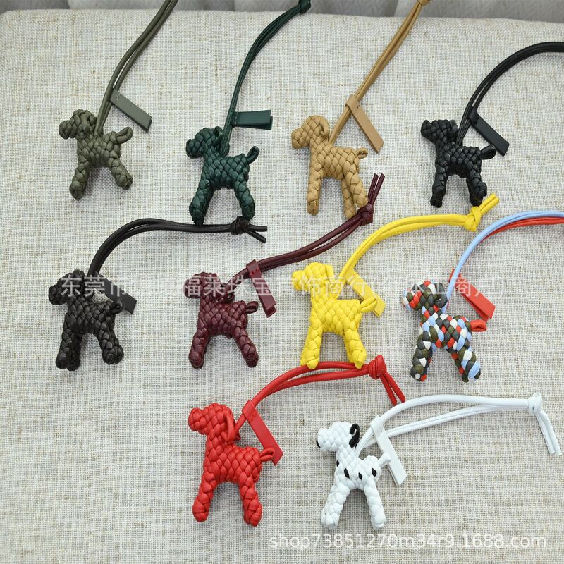 Bv Bottega Veneta Puppy Bag Pendant Imported Goatskin Hand-Woven Pendant High-End Fashion Cute Bag Pendant