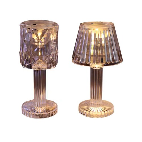 Creative Diamond Rose Petal Crystal Nightstand Lamp Bedside Decor Instagram Teenager Atmosphere Night Light Bedroom Sleep Lamp