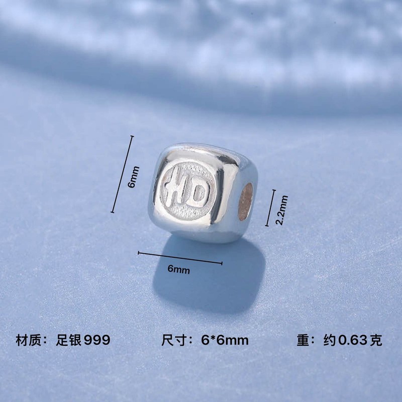 999 純銀アクセサリー五行金木水火土ビーズバケツビーズ DIY 編組ロープブレスレットルースビーズビーズ|undefined