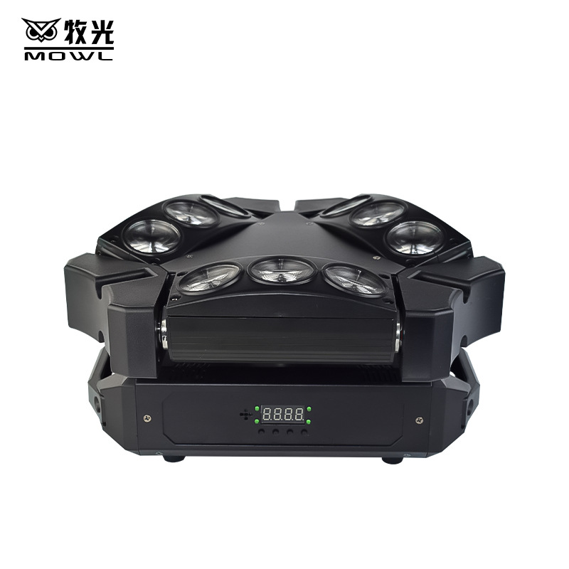 Nueve cabezas pájaro haz de luz etapa led de nueve ojos Araña barra de luz de la barra láser giratorio proyector KTV luz de flash