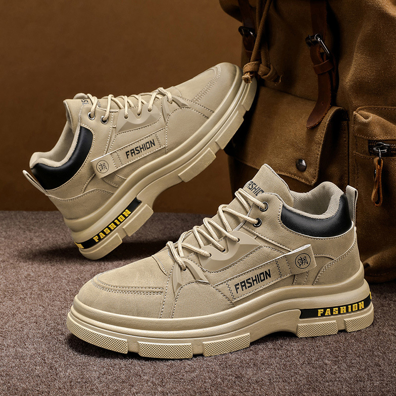 Nuevos zapatos de hombre de otoño de botas Martin, zapatos de trabajo de trabajo de trabajo de trabajo de alto bajo rendimiento resistente al desgaste