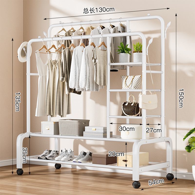 Percha de ropa móvil con ruedas tipo piso percha de ropa de dormitorio sala de estar doméstica red percha de ropa de lujo ligera percha de ropa al por mayor