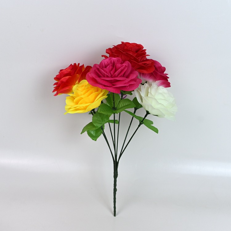 Procesamiento de fábrica de simulación personalizada de 7 flores falsas peonía decoración de flores sacrificio de flores de seda de peonía al por mayor