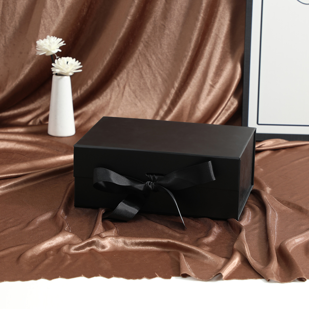 Caja de regalo plegable de una pieza transfronteriza, caja de embalaje de cinta de lazo, caja de regalo de vacaciones en blanco, embalaje de zapatos y ropa