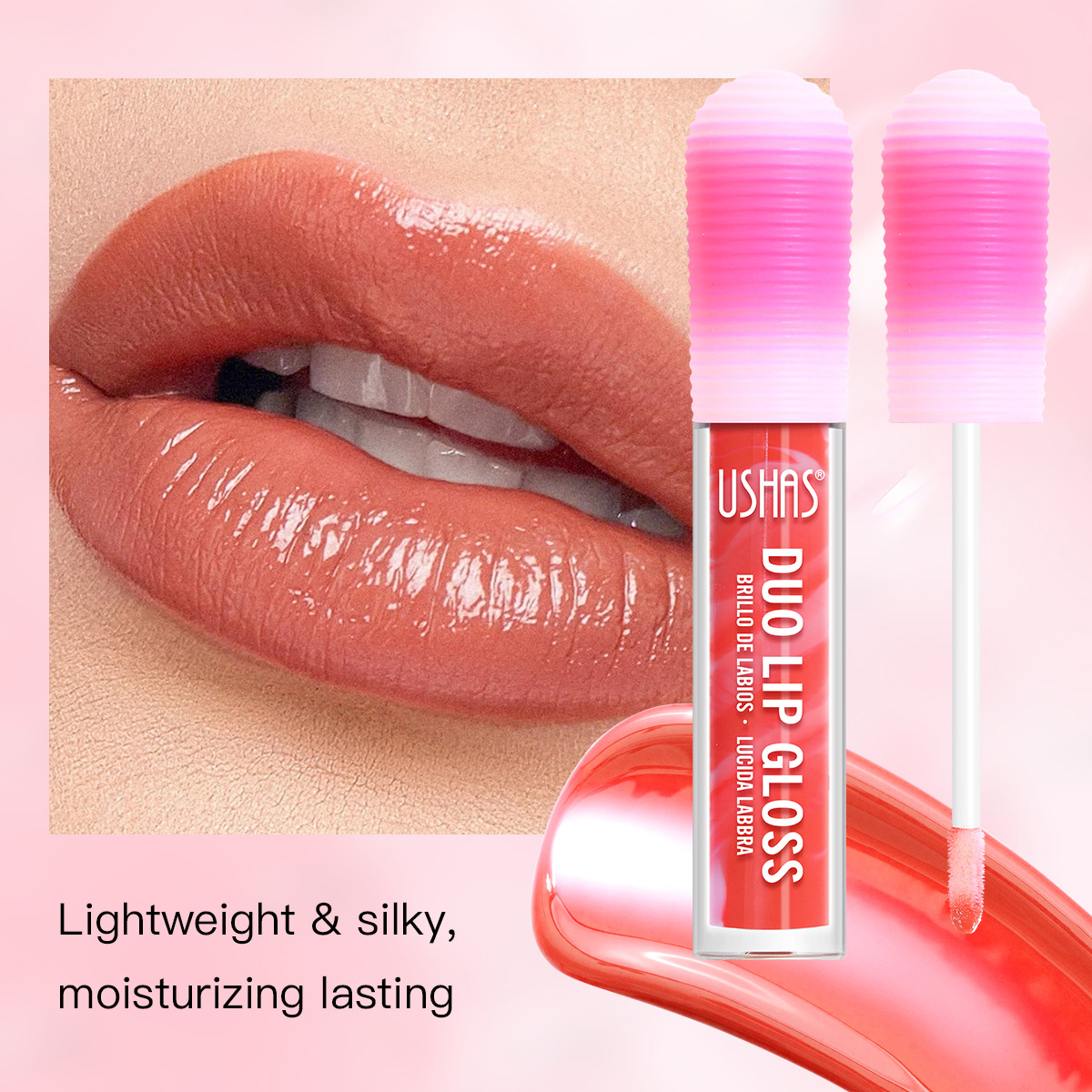 USHAS European and American Cross-border spot lápiz labial líquido esmalte de labios brillo de labios taza antiadherente brillo de labios no decoloro UC062