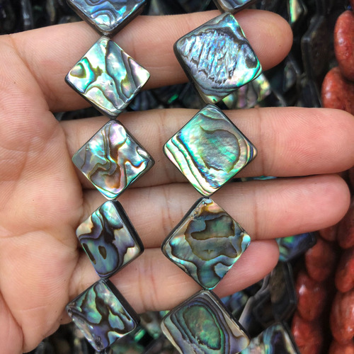 Abalone chain rhombus diagonal holes various specifications pendant necklace bracelet material DIY jewelry accessories