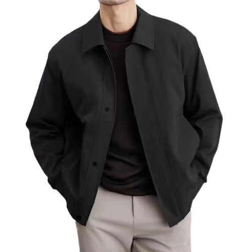 Mallard 2025 Spring and Autumn New Men's Administrative Stand Collar Jacket Outerwear with High-End Pure Color Jacket