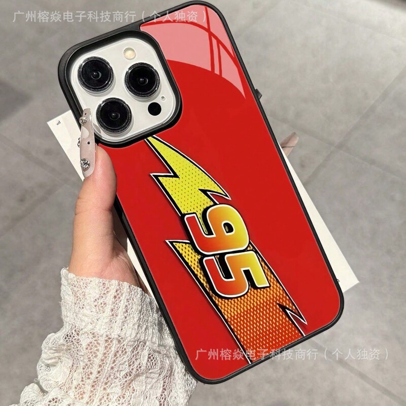 Lightning Mcqueen No. 95 Is Suitable for Ip16/17 Promax Mobile Phone Case, Apple 15 Resin Case, 14 Black Edge, 13 Two-In-One Lightning Mcqueen No. 95 Is Suitable for Ip16/17 Promax Mobile Phone Case, Apple 15 Resin Case, 14 Black Edge, 13 Two-In-One