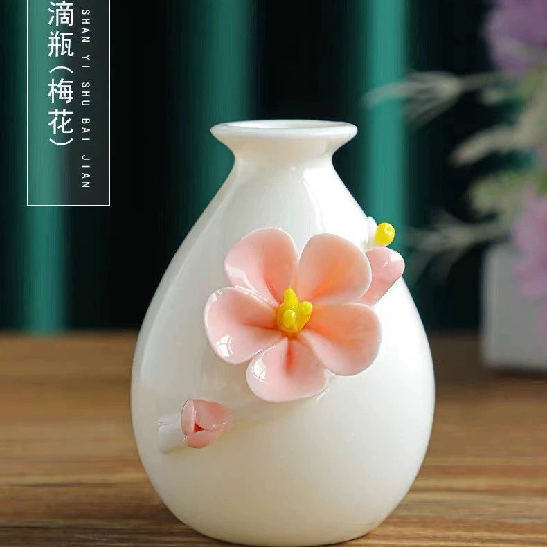 Handmade mini vase flower bottle flower ceramic ornaments dry flower inserting water -breed living room study frame desktop decoration