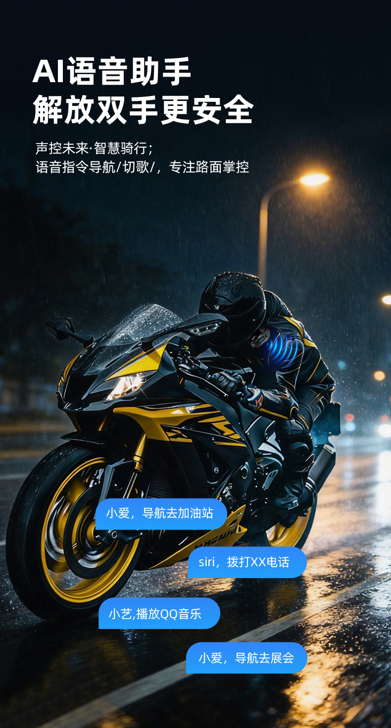 Cross-border best-selling motorcycle helmet Bluetooth headset, motorcycle stereo sound headset, factory camera recorder