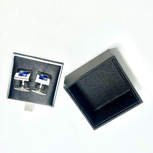 Customized Black Matte Cufflink Box Black Box Jewelry Packaging Box Gift Box Factory Direct Sales Large Quantity