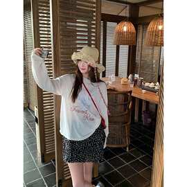 韩国东大门2026夏季新款韩版通勤百搭印花长袖T恤女防晒薄款上衣
