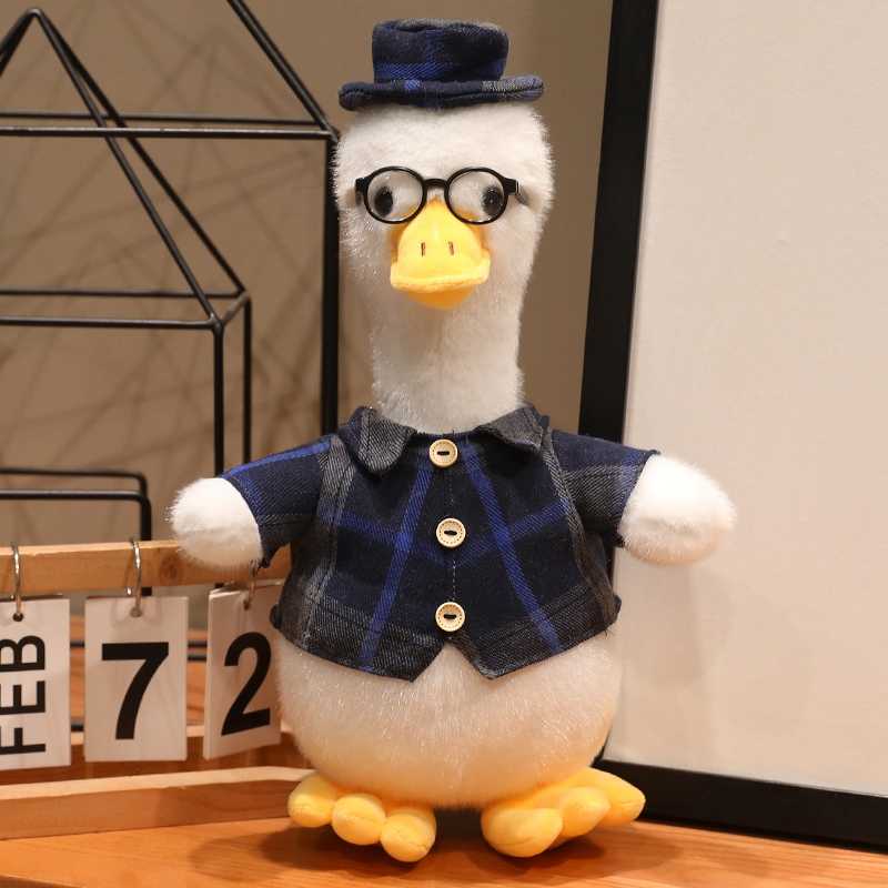 Bebé pato muñeca feliz pato muñeca cóncava modelado pato amarillo juguete de peluche regalo de cumpleaños para chicas