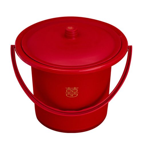 Wedding supplies, treasure bucket, wedding room decorations, dowry, happy characters, offspring bucket, plastic bucket, wholesale small toilet