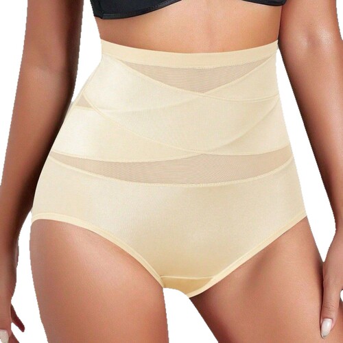 Women's High-Waist Tummy Control Shaping Bodysuit with Seamless Waistband and Ice Silk Light Shaping Underwear