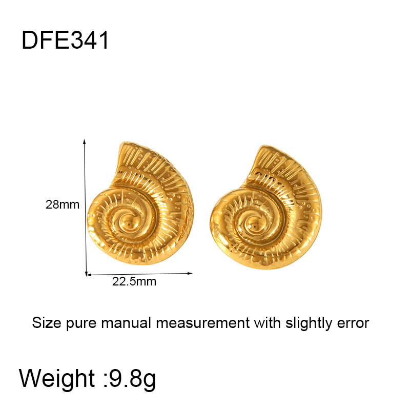 1 Pair Quantity Daily Occasion 1 Pair Simple Style Geometric Conch Solid Color 304 Stainless Steel Ear Studs
