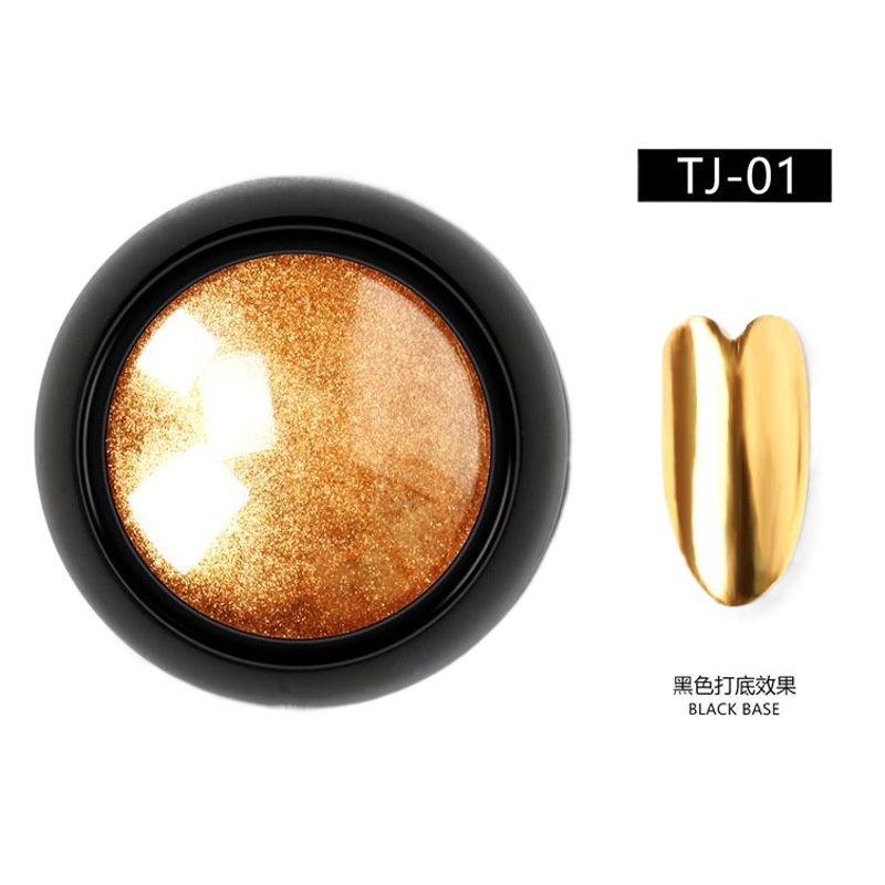 TikTok popular Hada de la harina espejo de color sólido galvanoplastia espejo mágico polvo brillo de uñas en polvo