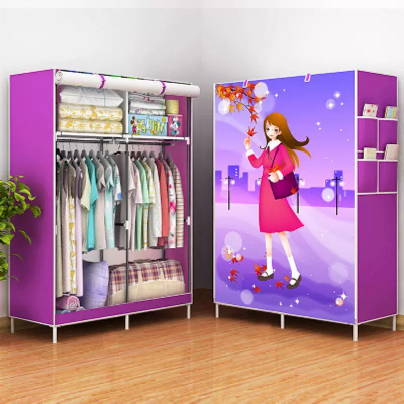 简易布衣柜宿舍出租房卧室单人婴儿衣服收纳组装衣服收纳衣橱