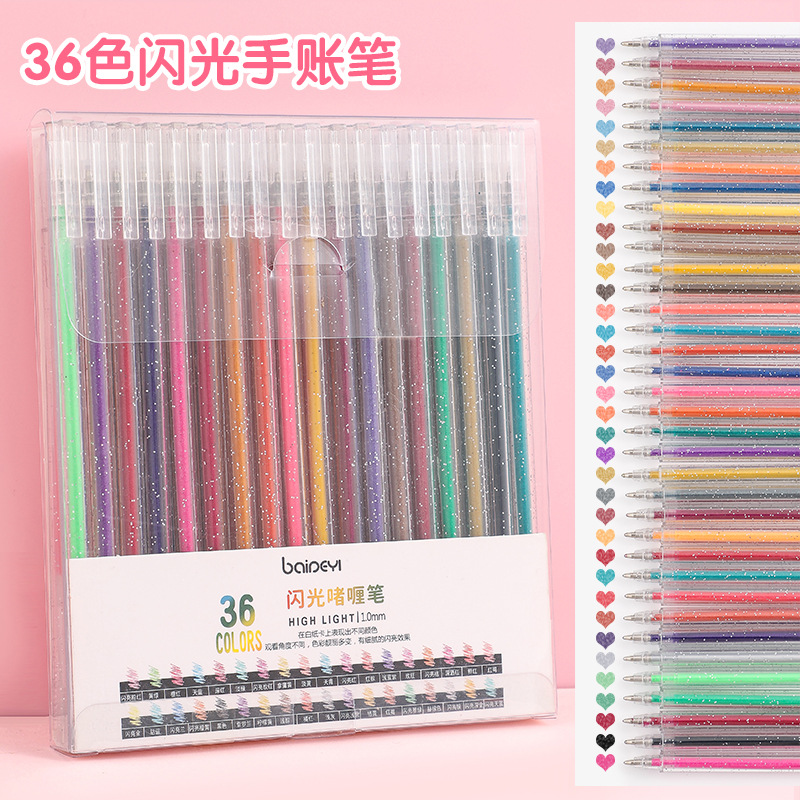 Bolígrafo de gel flash de Amazon transfronterizo bolígrafo de gel de color brillante juego de 8 colores resaltador de graffiti de color al por mayor