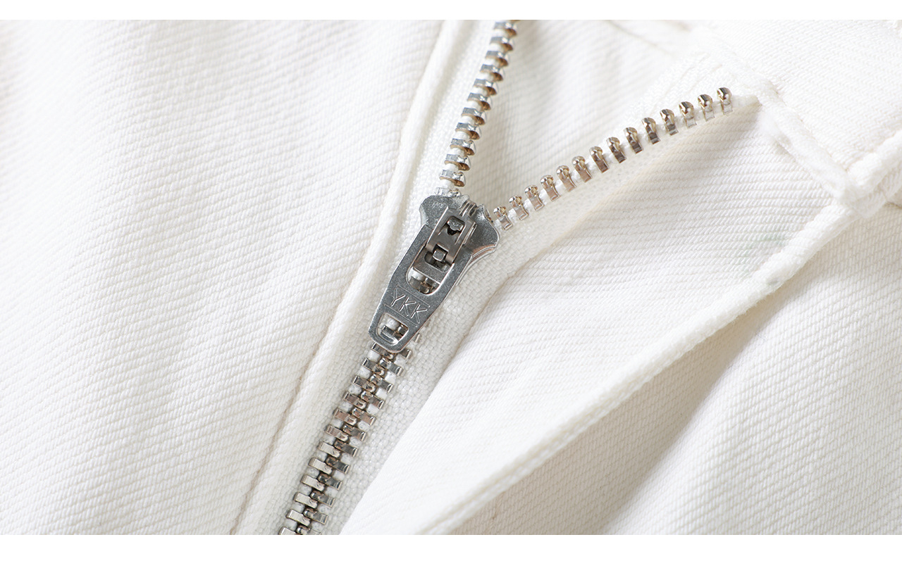 Quần jean nữ cạp cao ống rộng vải lụa cotton co giãn bốn chiều mỏng nhẹ mùa hè — màu trắng chi tiết 27