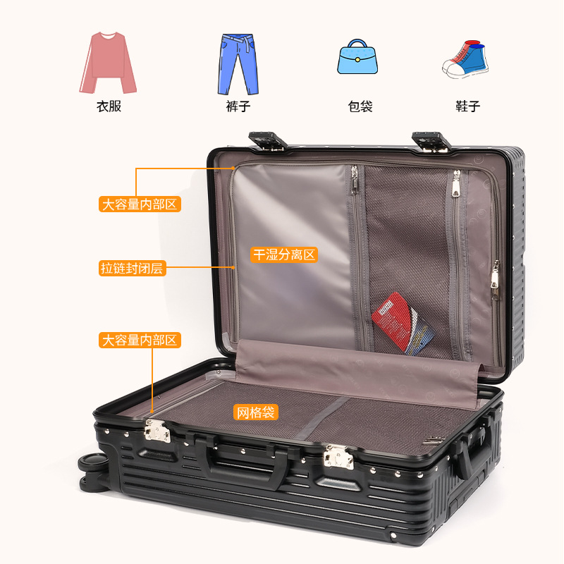 Fábrica Eyetheme maleta de ojos grandes cerradura de cifrado cerradura de aduanas maleta de embarque maleta de viaje cajas de tracción A153#