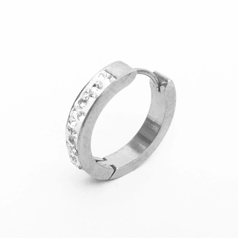 Модная глина, серьги из нержавеющей стали, ( торговля), инкрустированы diamonds