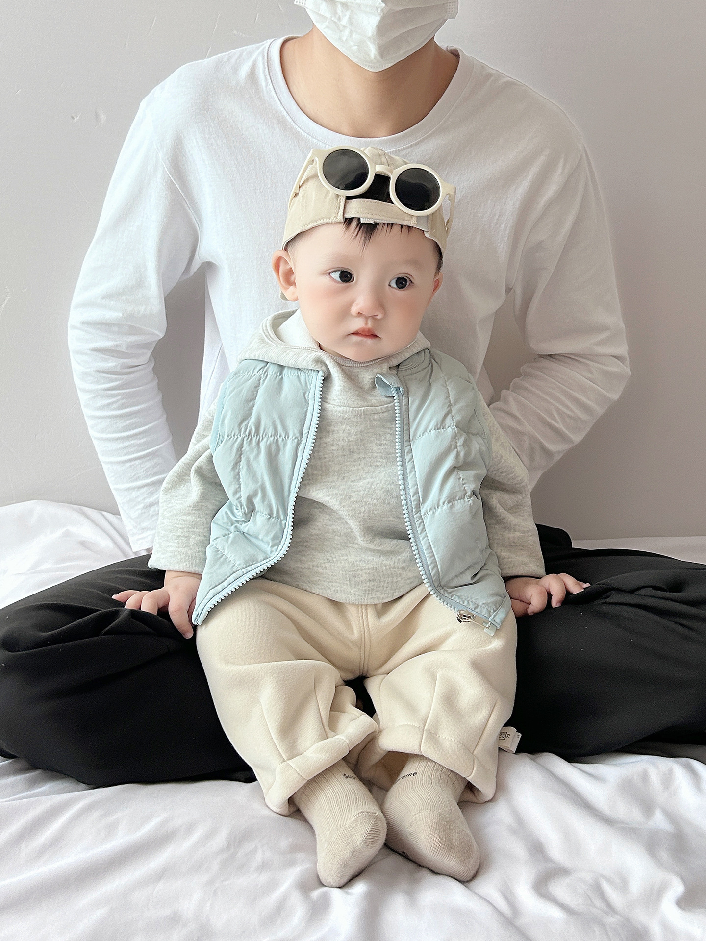 Baby invierno sombrero elfo y camiseta de camisa de manga larga coreana ropa de bebé extranjera para niños calentados suéter universal