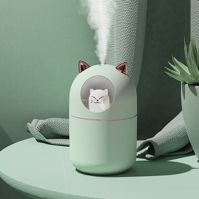 萌えペット加湿器A205猫静音加湿小型デスクトップUSB車載大噴霧小夜灯加湿器|undefined