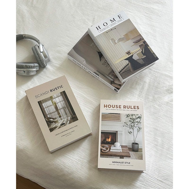 Nordic-style home decor bookshelf faux book ornaments, simple style cardboard simulation books for living room, photo props Nordic-style home decor bookshelf faux book ornaments, simple style cardboard simulation books for living room, photo props