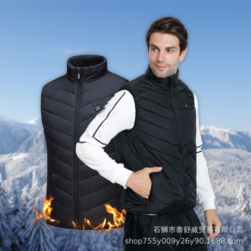 Suministro de fábrica Suministro transfronterizo Chaleco de calefacción inteligente de invierno Chaleco de calefacción eléctrica de temperatura constante de cuatro zonas Chaleco eléctrico de calefacción