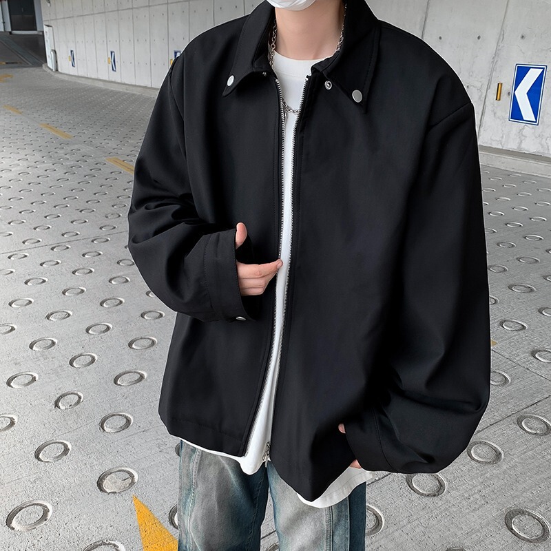 Simple Men's Jacket Spring and Autumn New Lightweight Fashionable Casual Collar Loose Jacket Windproof Waterproof Jacket Simple Men's Jacket Spring and Autumn New Lightweight Fashionable Casual Collar Loose Jacket Windproof Waterproof Jacket