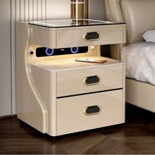 智能床头柜保险柜一体简约现代无线充电指纹锁蓝牙床边柜保险箱