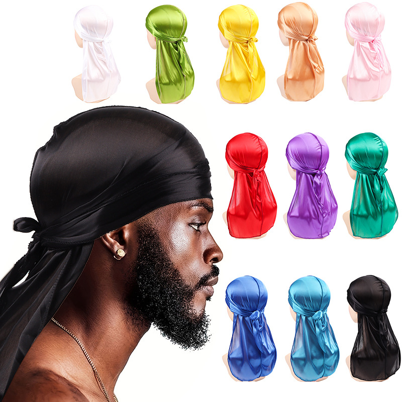 Gorro Pañuelo Durag Pirata de Cola Larga de Poliéster de Alta Elasticidad para Hip-Hop y Moda Urbana