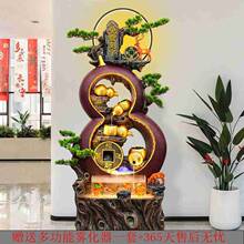 八方來财葫芦流水鱼缸摆件新中式迎客松办公室聚财加湿水景观礼品