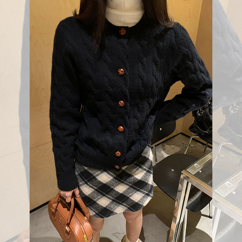 2025女纯色针织开衫毛衣外套女秋季新款毛衫外搭感韩系小上衣|undefined