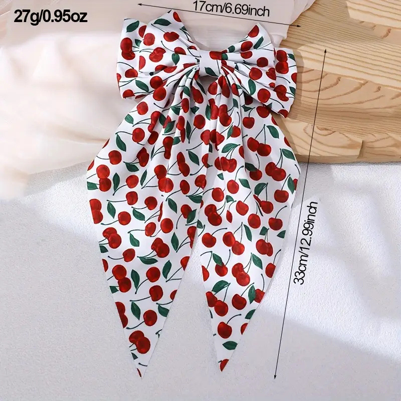 Cute Women's Cherry Bow Knot Cloth Hair Clip display picture 2
